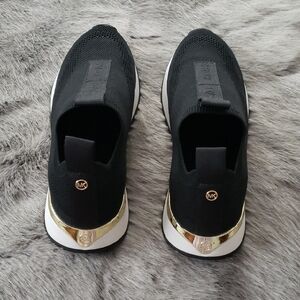 Michael Kors Bodie Black and Gold Slip-On Sneakers New size 11